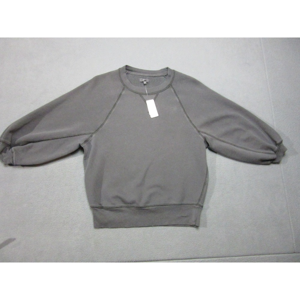 Aerie Sweatshirt Women XS Gray French Terry Knit Cropped Oversize Balloon Sleeve